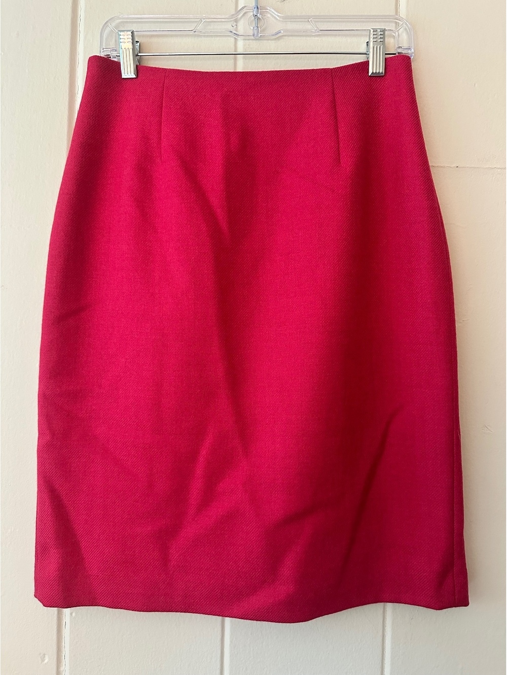 Hobbs London Wool Blend Pencil Skirt Fuchsia Pink Rowan Red Midi Size 6